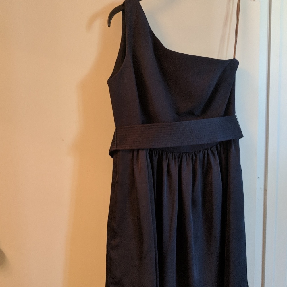 Navy blue short evening dress